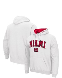 Colosseum White Miami University Redhawks Arch And Logo Pullover Hoodie At Nordstrom