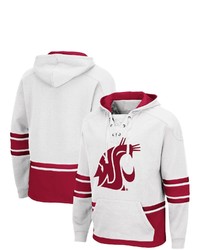 Colosseum White Washington State Cougars Lace Up 30 Pullover Hoodie