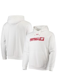 Under Armour White Wisconsin Badgers 2021 Sideline Football All Day Raglan Pullover Hoodie