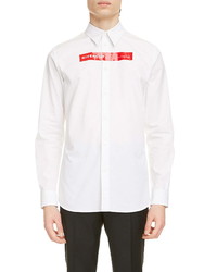 Givenchy Clare Logo Graphic Cotton Button Up Shirt