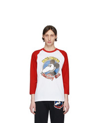 Moschino White And Red Chinese New Year Mickey Rat Long Sleeve T Shirt