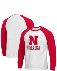 Colosseum White Nebraska Huskers Mystery Raglan Long Sleeve T Shirt At Nordstrom
