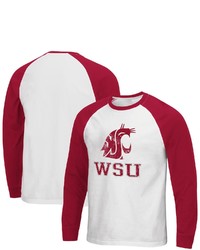Colosseum White Washington State Cougars Mystery Raglan Long Sleeve T Shirt At Nordstrom
