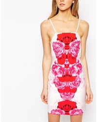 Tiger Mist Petite Red Bloom Mini Dress With Strappy Back