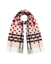 Burberry The Classic Heart Check Cashmere Scarf