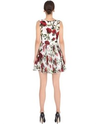 Dolce & Gabbana Rose Printed Silk Chiffon Dress