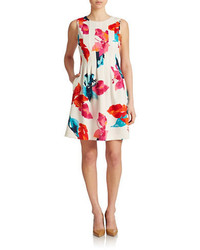 Vince Camuto Printed Scuba Fit And Flare Dress