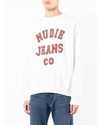 Nudie Jeans Logo Print Crew Neck Sweatshirt