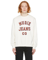 Nudie Jeans White Lasse Logo Sweatshirt