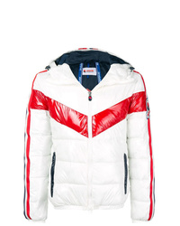 White and Red Puffer Jacket