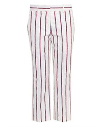 White and Red Skinny Pants