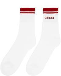 Gucci White Red Logo Socks