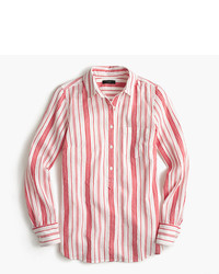 J.Crew Classic Popover Shirt In Striped Cotton Gauze