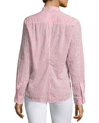 Frank And Eileen Frank Eileen Barry Long Sleeve Voile Shirt Red Stripe
