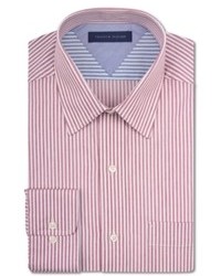 Tommy Hilfiger Slim Fit Red And White Stripe Dress Shirt