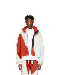 Reebok By Pyer Moss White And Red Collection 3 Nylon Windbreaker Jacket