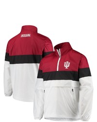 G-III SPORTS BY CARL BANKS White Indiana Hoosiers No Huddle Half Zip Pullover Jacket