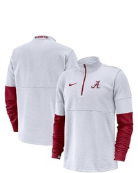Nike White Alabama Crimson Tide Coaches Quarter Zip Pullover Jacket At Nordstrom