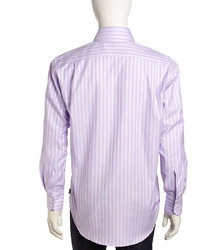 English Laundry Sateen Gingham Long Sleeve Dress Shirt Violet