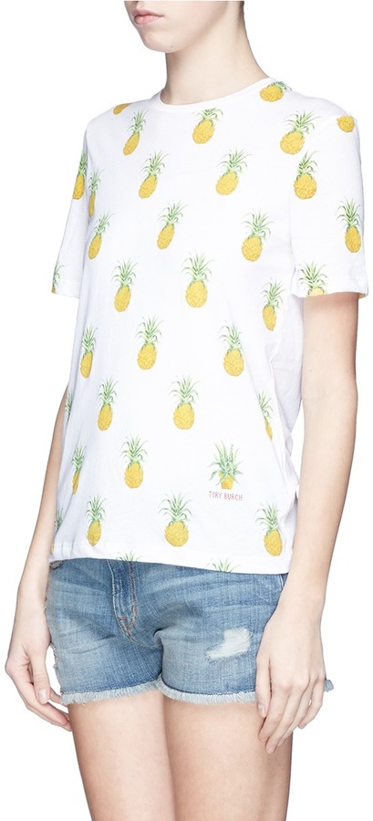 Tory Burch Cathy Pineapple Print T Shirt, $110 | Lane Crawford | Lookastic