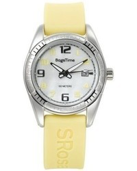 White and Yellow Rubber Watch