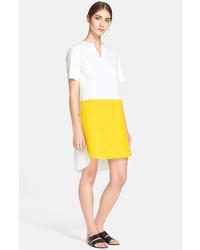 White and Yellow Shift Dress