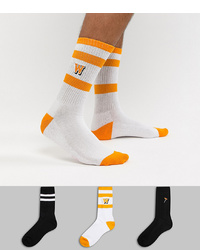 New Look Socks With Embroidery In Multi 3 Pack Coloured