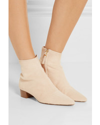 The Row Ambra Calf Hair Ankle Boots Off White