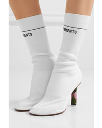 Vetements Stretch Jersey Ankle Boots White