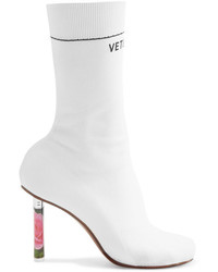 Vetements Stretch Jersey Ankle Boots White