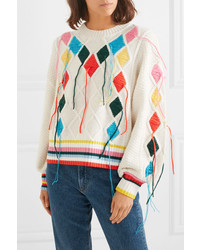 Mira Mikati Embroidered Cable Knit Sweater
