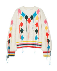 Mira Mikati Embroidered Cable Knit Sweater