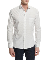 Billy Reid John Diamond Pattern Sport Shirt White