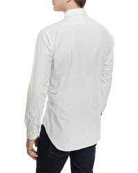 Billy Reid John Diamond Pattern Sport Shirt White