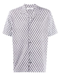 White Argyle Short Sleeve Shirt