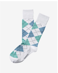 White Argyle Socks