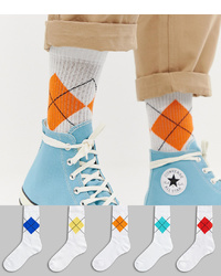 ASOS DESIGN Sports Style Socks With Argyle T Design 5 Pack