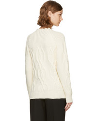Lanvin Ivory Wool Argyle Sweater