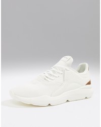 Bershka Chunky Sole Trainer In White With Brown Detailing
