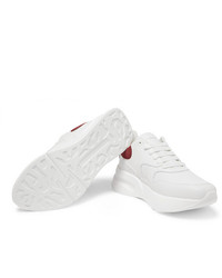 Alexander McQueen Exaggerated Sole Suede Trimmed Leather Sneakers