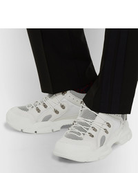 Gucci Flashtrek Rubber Leather Mesh And Suede Sneakers