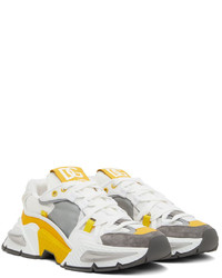 Dolce & Gabbana Gray Yellow Airmaster Sneakers
