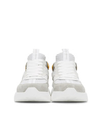 Alexander McQueen Grey And Gold Rib Suede Sneakers