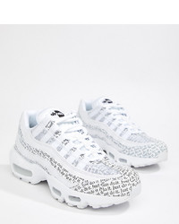 Nike Just Do It White And Black Newspaper Print Air Max 95 Se Trainers