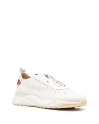 Santoni Low Top Perforated Leather Sneakers