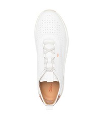 Santoni Low Top Perforated Leather Sneakers