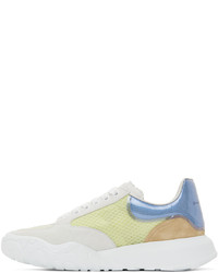 Alexander McQueen Off White Blue Court Trainer Sneakers