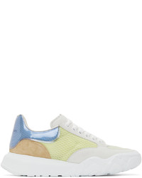 Alexander McQueen Off White Blue Court Trainer Sneakers