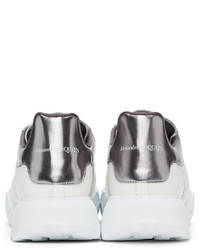 Alexander McQueen Off White Grey Court Trainer Sneakers
