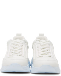 MSGM Off White Monochromatic Lettering Low Sneakers